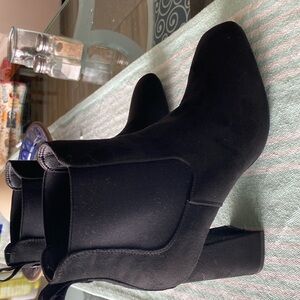 Black suede bootie